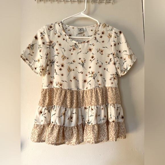 Paper Crane Tops - Paper Crane boho tiered blouse XS